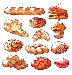 Bakery labels retro style set Royalty Free Vector Image