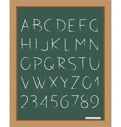 White chalk hand drawing alphabet school Vector Image