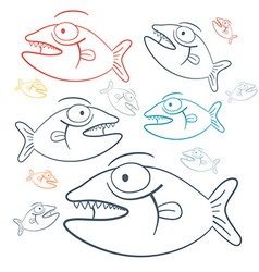mean fish vector images