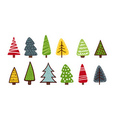 christmas tree set vector image