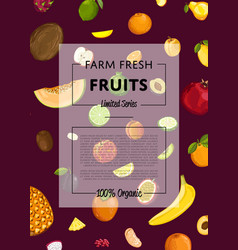 Farm fresh fruit poster Royalty Free Vector Image