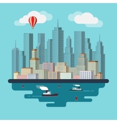 Flat design urban landscape Royalty Free Vector Image