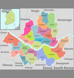 Anyang South Korea Map Map Seoul South Korea Royalty Free Vector Image
