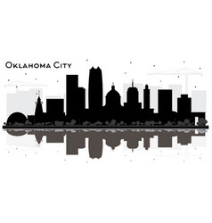 Oklahoma city skyline detailed silhouette Vector Image