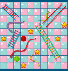 Snake ladder game template Royalty Free Vector Image