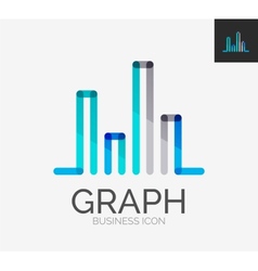 Minimal line design logo chart graph icon Vector Image
