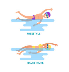 Back Crawl Backstroke Swimmer Silhouette Sport Vector Image