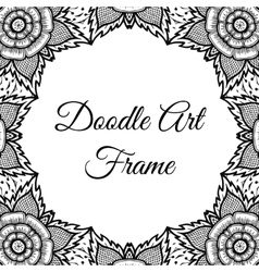 Floral frame Zen Tangle Royalty Free Vector Image