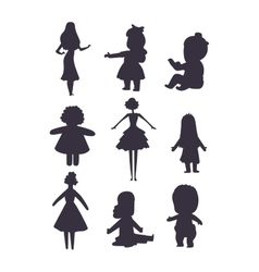 Toy with price icon of doll in dress Royalty Free Vector