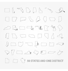 United states of america 50 states and 1 federal Vector Image