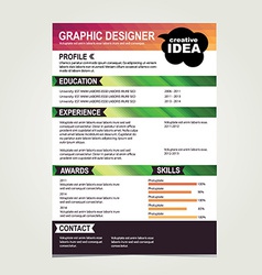 resume template cv creative background royalty free vector