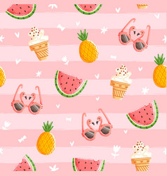 Pink baby color striped fabric texture seamless Vector Image
