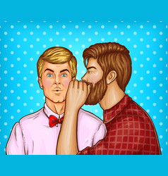 Pop art naked bearded athlete sportsman Royalty Free Vector