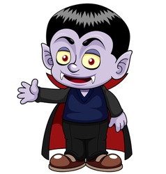 Happy Kid Wearing Dracula Costume Royalty Free Vector Image