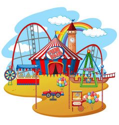 Fun fair theme park on isolated background Vector Image