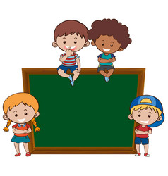 Children on chalkboard template Royalty Free Vector Image