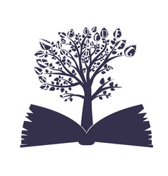 Open book tree Royalty Free Vector Image - VectorStock