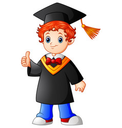 Happy graduation boy cartoon Royalty Free Vector Image