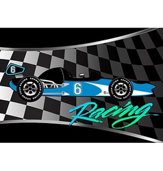 Checkered flag background with racing script Vector Image