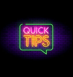 Helpful tips neon text helpful tips neon Vector Image
