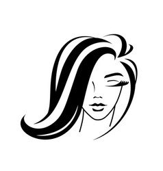 Girl face logo Royalty Free Vector Image - VectorStock