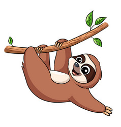 Cute sloth sleeping cartoon Royalty Free Vector Image