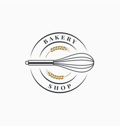 Baking with wire whisk logo on white background Vector Image