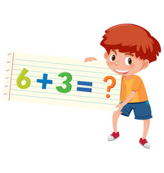 Solve math addition question Royalty Free Vector Image