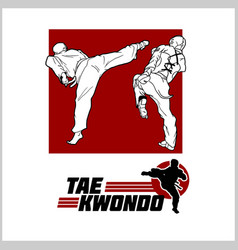 Taekwondo emblem - taekwondo logo design template Vector Image