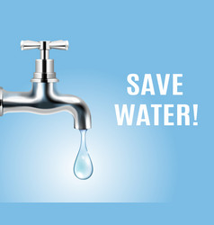 Save water on earth advertising poster Royalty Free Vector