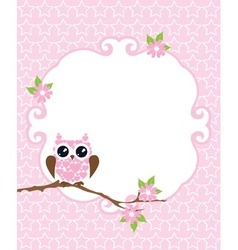 Greeting card cute dreaming owl Royalty Free Vector Image