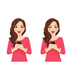 Woman with phone Royalty Free Vector Image - VectorStock