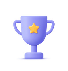 Golden champion cup with stars realistic Vector Image