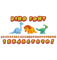 Font design for english alphabets in dinosaur Vector Image