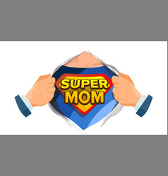 Super mom pregnant super heroine character Vector Image