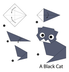 Step instructions how to make origami a fish Vector Image