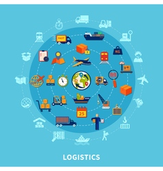 Logistic round composition Royalty Free Vector Image