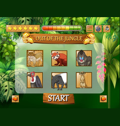 Monkey game jungle template Royalty Free Vector Image