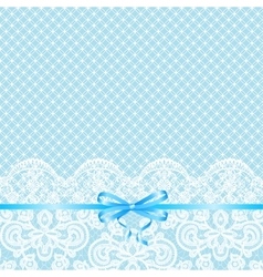 Lace and pearl frame on blue background Royalty Free Vector