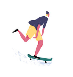 Skateboarder doing trick Royalty Free Vector Image