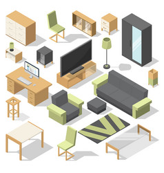 Different Office Chairs Isometric Royalty Free Vector Image
