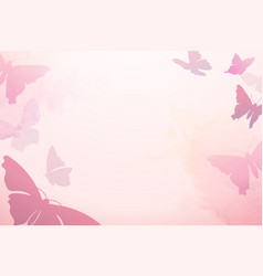 Feminine butterfly background pink border animal Vector Image