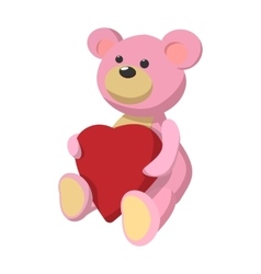 Teddy Bear Holding A Red Heart Royalty Free Vector Image