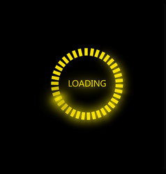 Loading icon on black Royalty Free Vector Image