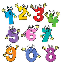 Cartoon numbers theme image 1 Royalty Free Vector Image