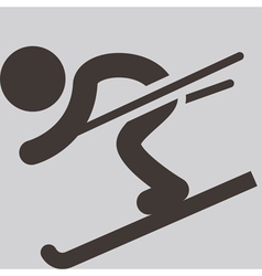 Downhill skiing icons Royalty Free Vector Image