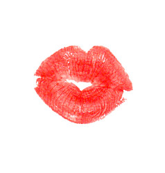 Lips kiss isolated on white background Royalty Free Vector