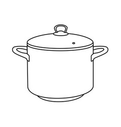 Cooking pot icon silhouette Royalty Free Vector Image