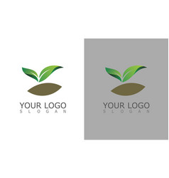 Letter r green plant leaf logo Royalty Free Vector Image