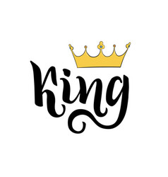 King lettering hand drawing written word and Vector Image